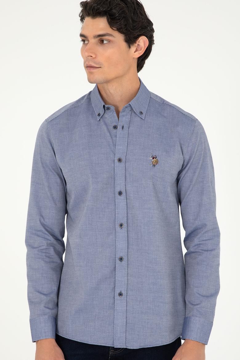 Erkek Lacivert Uzun Kollu Basic Gömlek - 50295675062