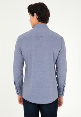 Erkek Lacivert Uzun Kollu Basic Gömlek - 50295675062