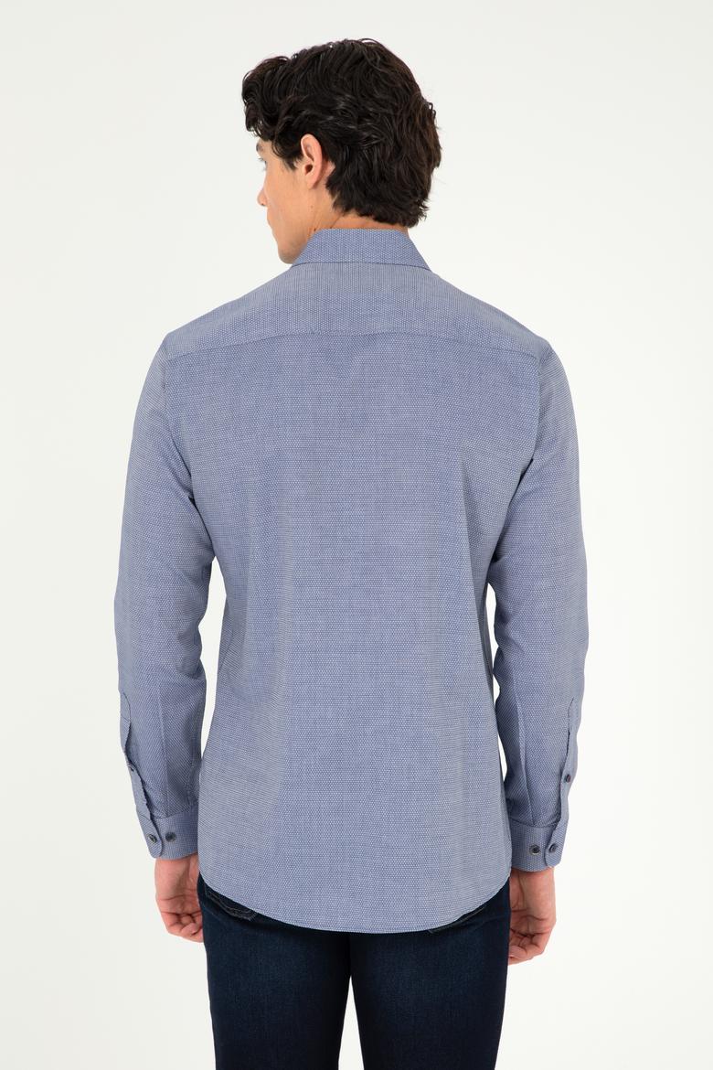 Erkek Lacivert Uzun Kollu Basic Gömlek - 50295675062