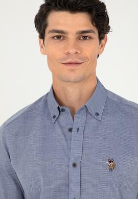 Erkek Lacivert Uzun Kollu Basic Gömlek - 50295675062