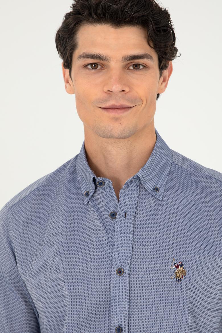 Erkek Lacivert Uzun Kollu Basic Gömlek - 50295675062