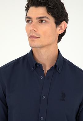 Erkek Lacivert Uzun Kollu Basic Gömlek - 50295897052