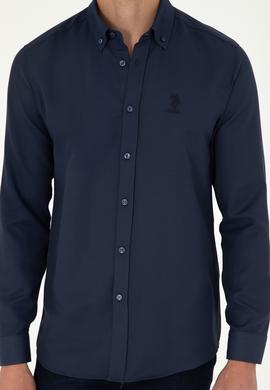 Erkek Lacivert Uzun Kollu Basic Gömlek - 50295897052