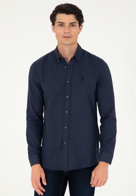 Erkek Lacivert Uzun Kollu Basic Gömlek - 50295897052