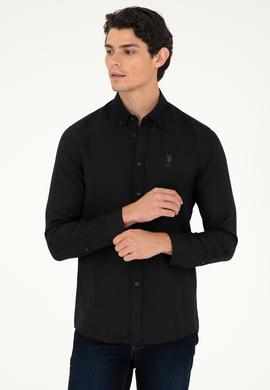 Erkek Siyah Uzun Kollu Basic Gömlek - 50295897063