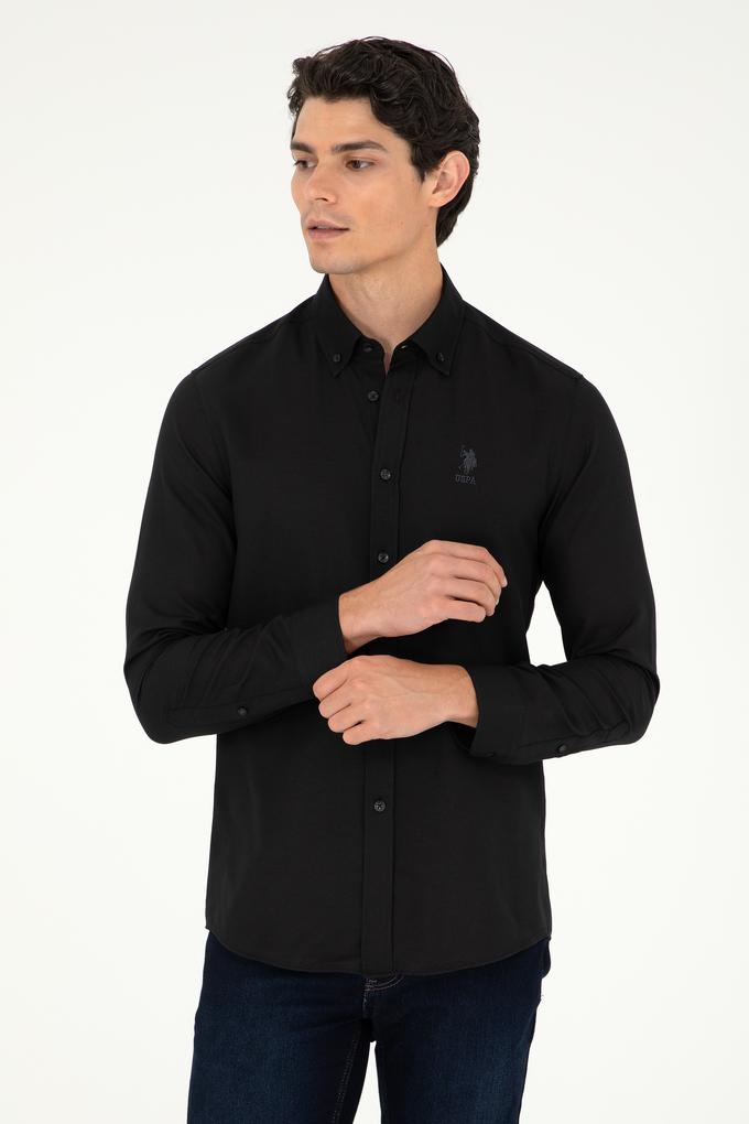 Erkek Siyah Uzun Kollu Basic Gömlek