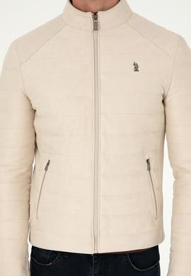 Erkek Bej Deri Ceket - 50297246024