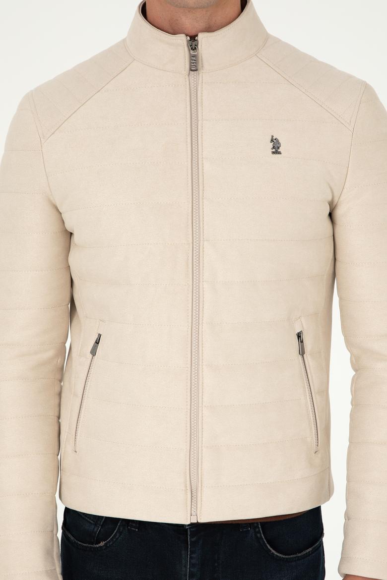 Erkek Bej Deri Ceket - 50297246024