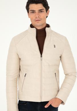 Erkek Bej Deri Ceket - 50297246024
