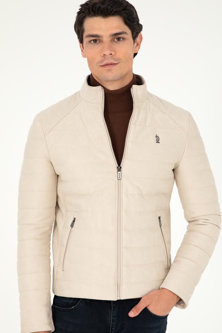 Erkek Bej Deri Ceket - 50297246024