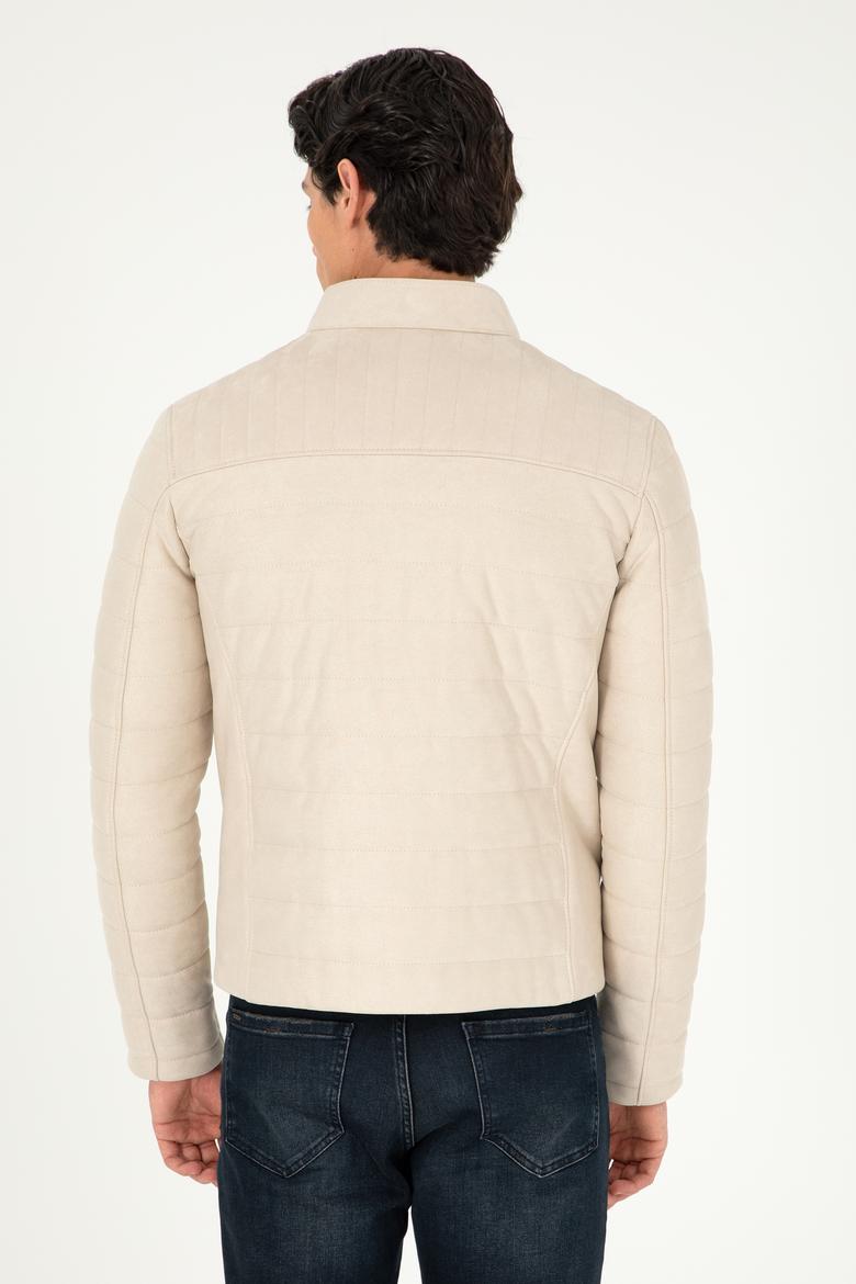 Erkek Bej Deri Ceket - 50297246024