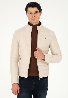 Erkek Bej Deri Ceket - 50297246024