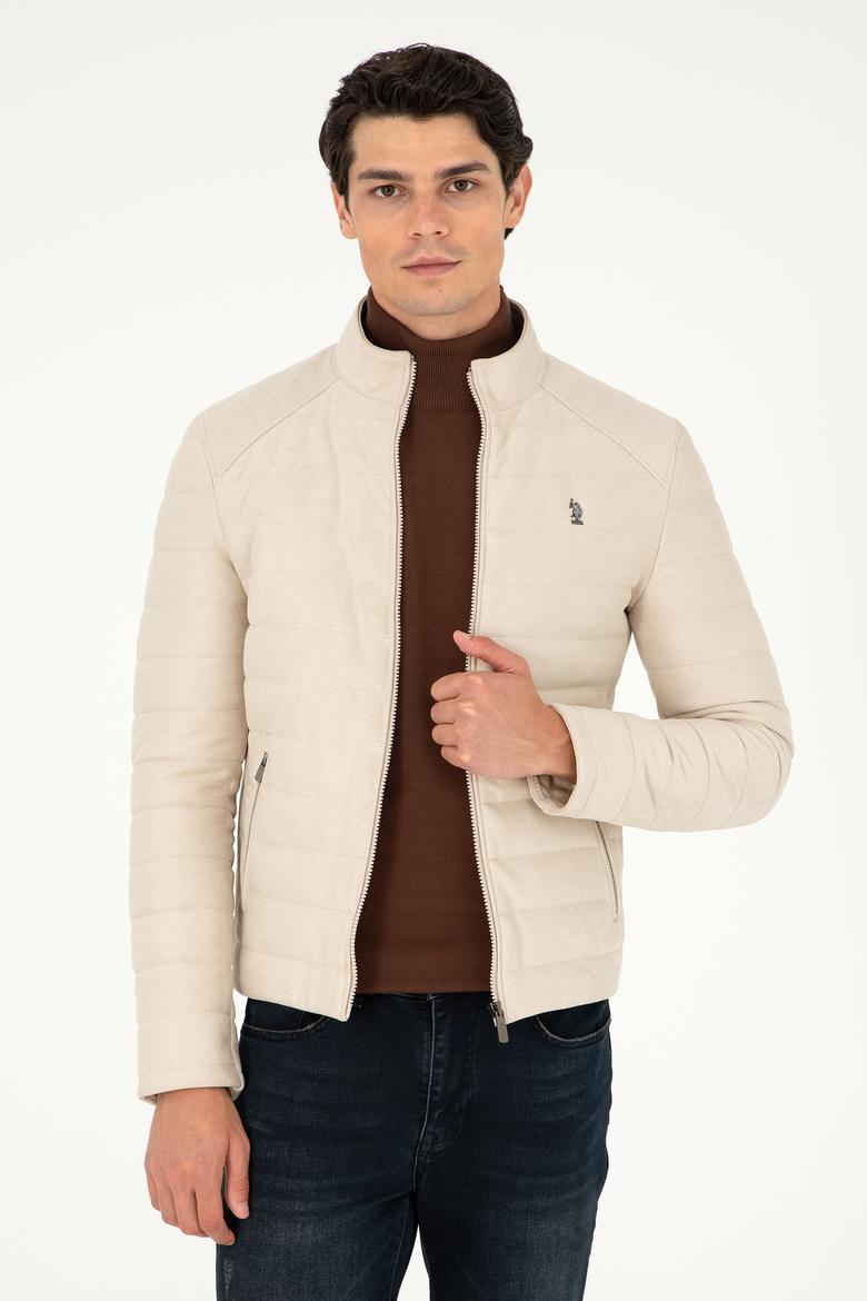 Erkek Bej Deri Ceket