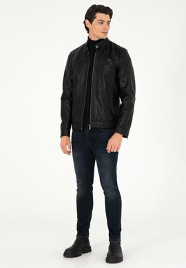 Erkek Siyah Deri Ceket - 50297187004