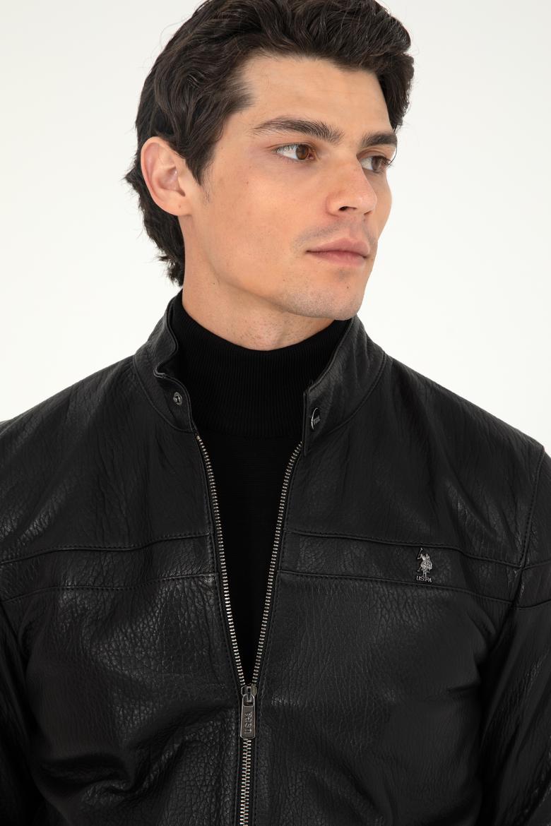 Erkek Siyah Deri Ceket - 50297187004