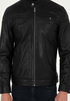 Erkek Siyah Deri Ceket - 50297187004