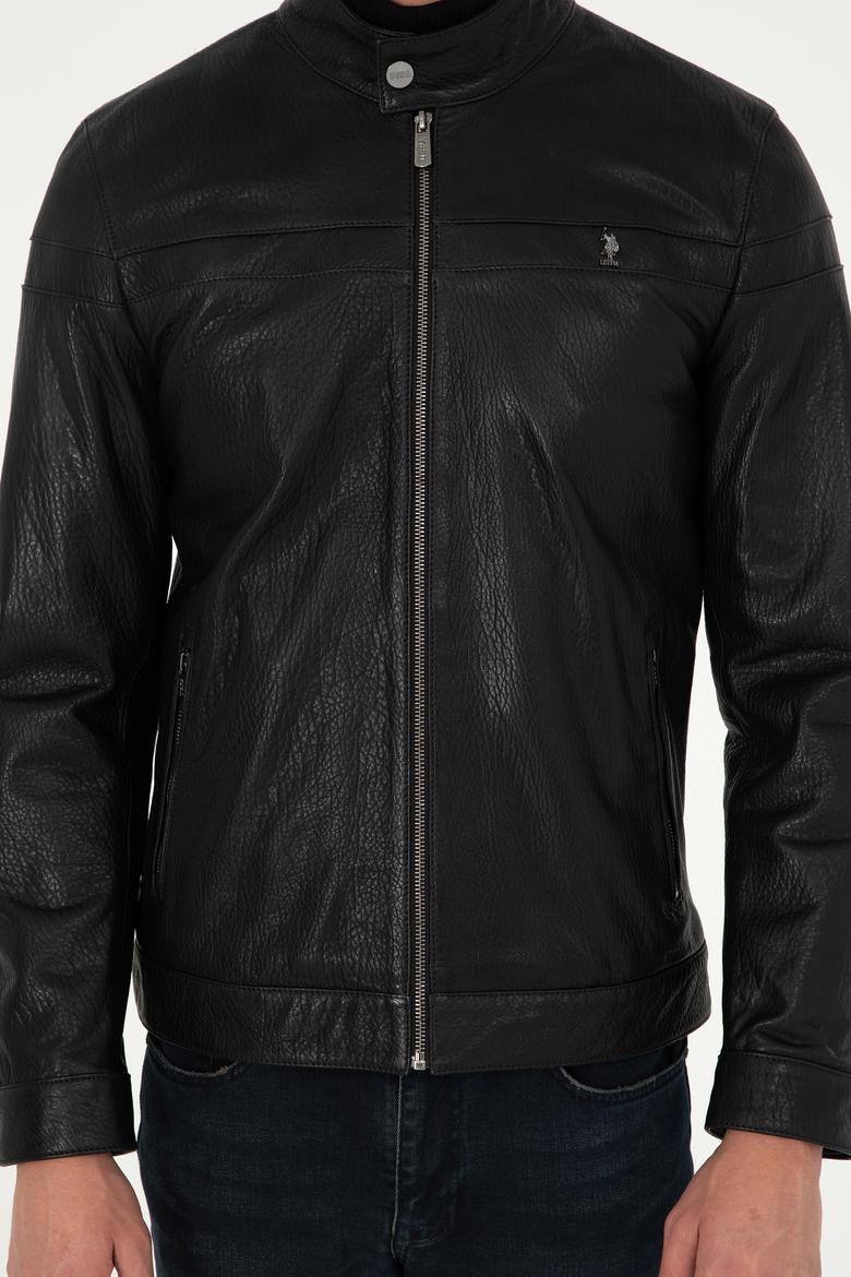Erkek Siyah Deri Ceket - 50297187004