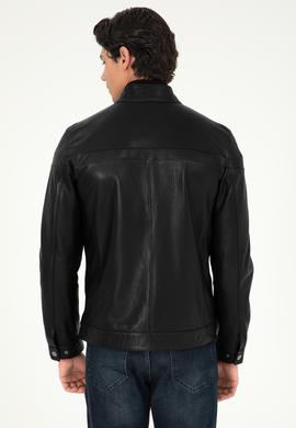 Erkek Siyah Deri Ceket - 50297187004