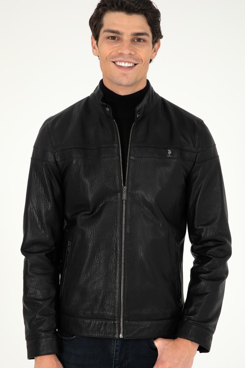 Erkek Siyah Deri Ceket - 50297187004