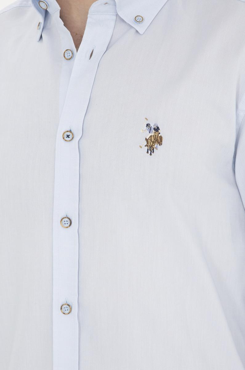 Erkek Açık Mavi Uzun Kollu Basic Gömlek