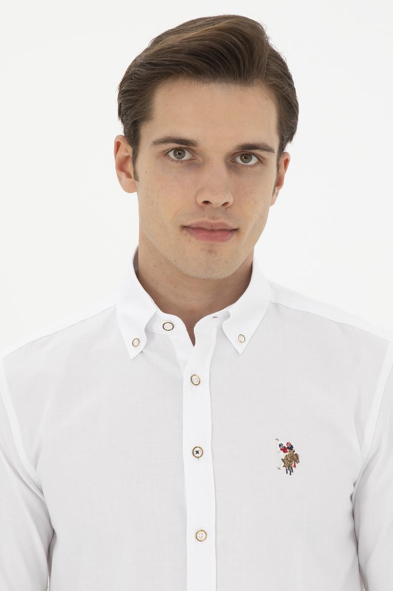 Erkek Beyaz Uzun Kollu Basic Gömlek