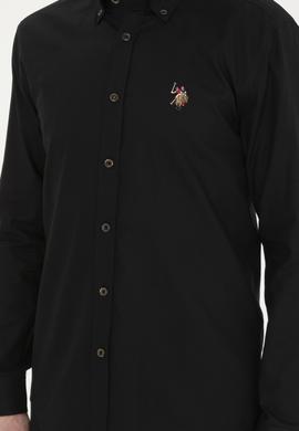 Erkek Siyah Uzun Kollu Basic Gömlek - 50281921043