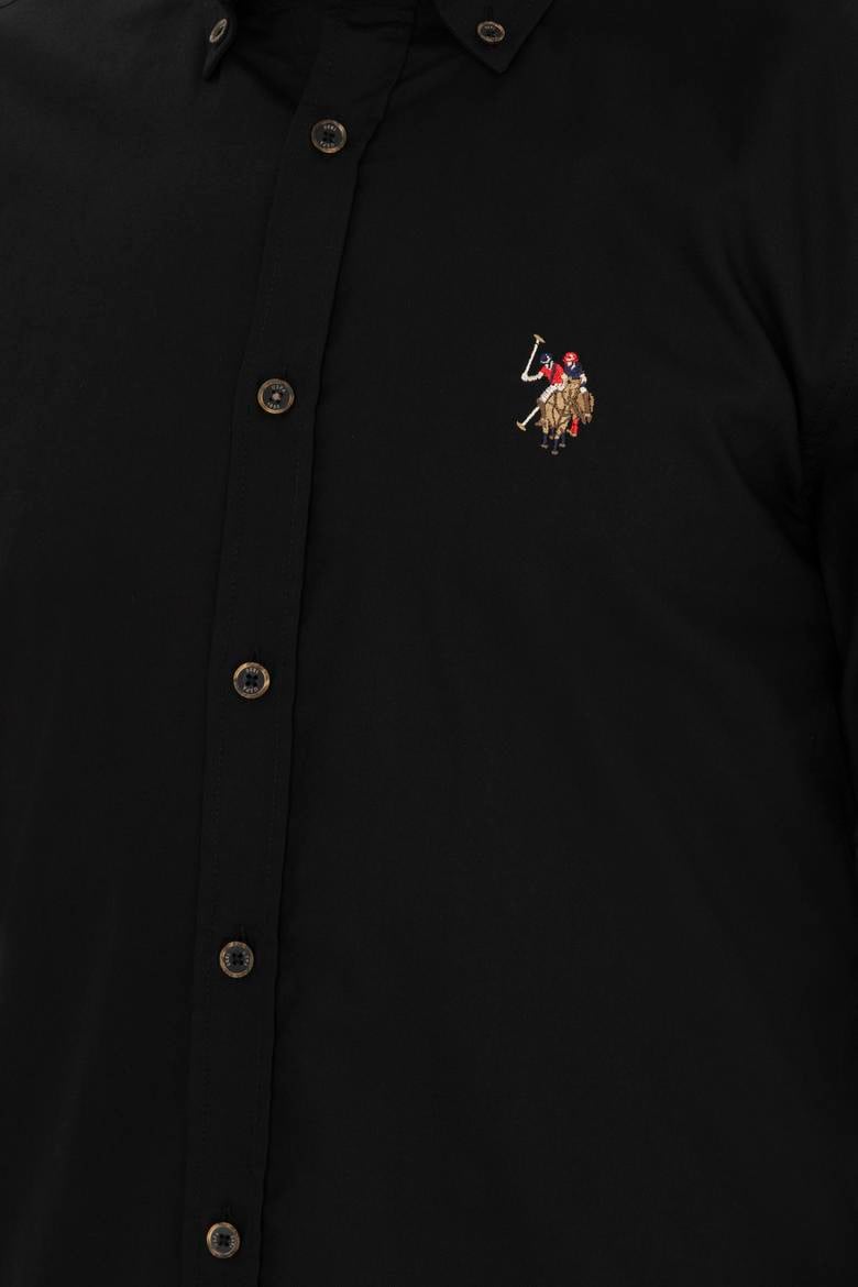 Erkek Siyah Uzun Kollu Basic Gömlek - 50281921043