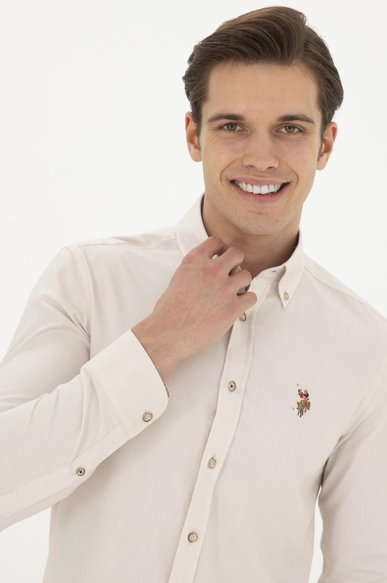 Erkek Taş Uzun Kollu Basic Gömlek