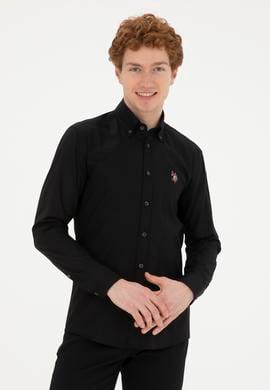 Erkek Siyah Uzun Kollu Basic Gömlek - 50281921043