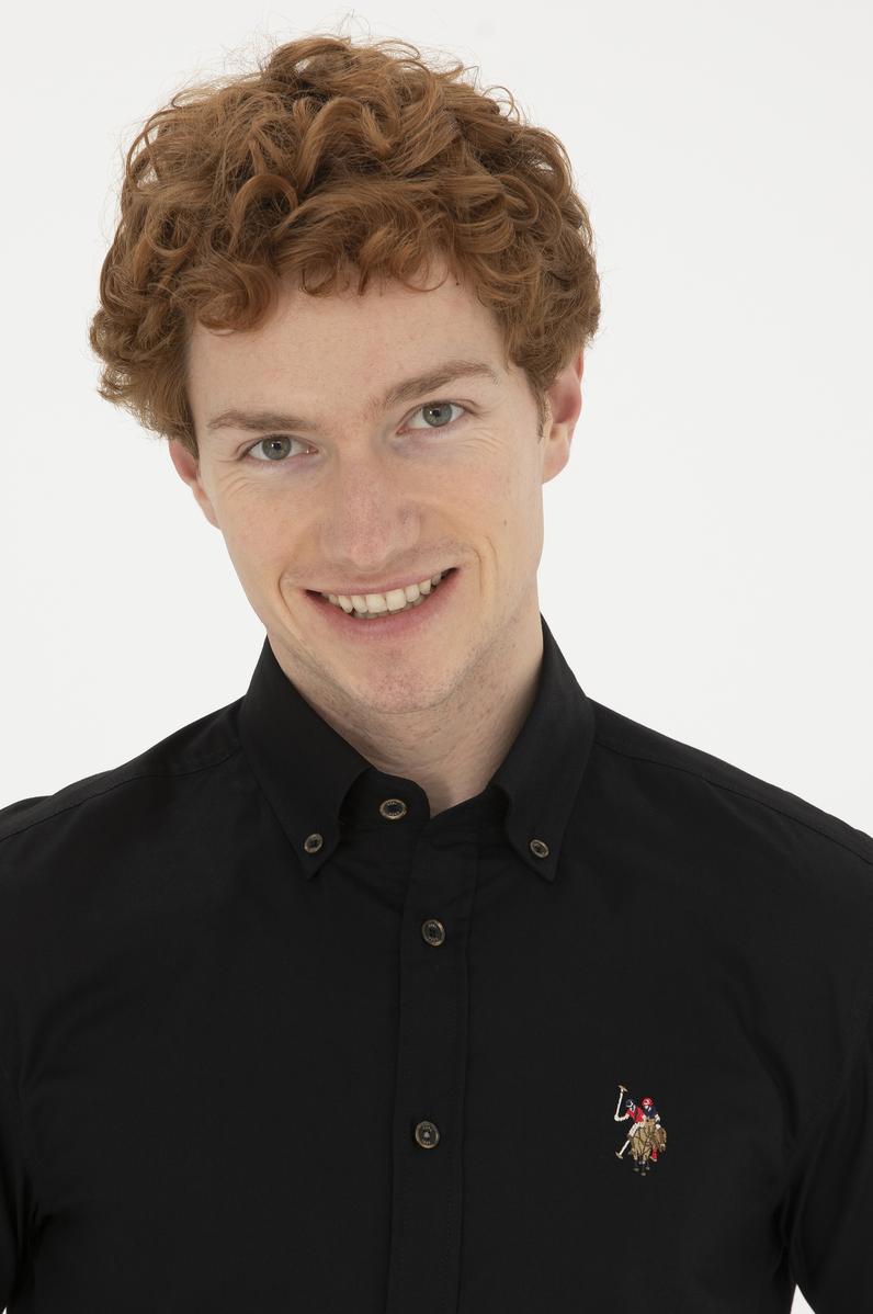 Erkek Siyah Uzun Kollu Basic Gömlek