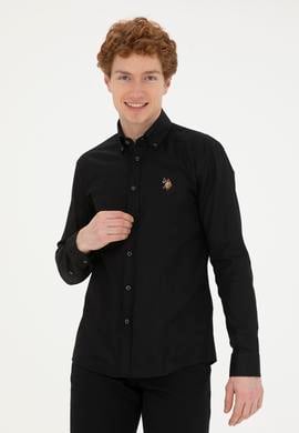 Erkek Siyah Uzun Kollu Basic Gömlek - 50281921043