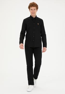 Erkek Siyah Uzun Kollu Basic Gömlek - 50281921043