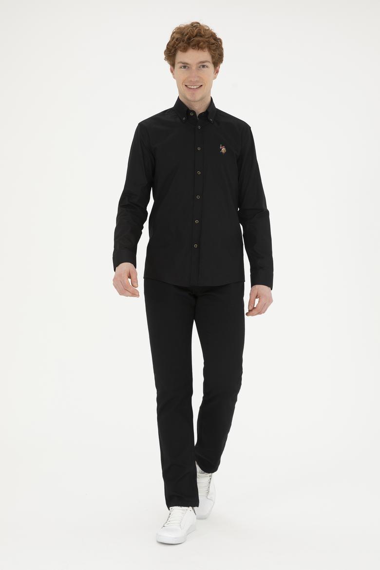 Erkek Siyah Uzun Kollu Basic Gömlek - 50281921043