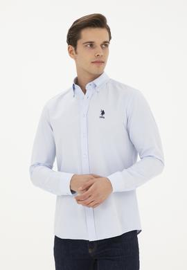 Erkek Açık Mavi Uzun Kollu Basic Gömlek - 50282589027