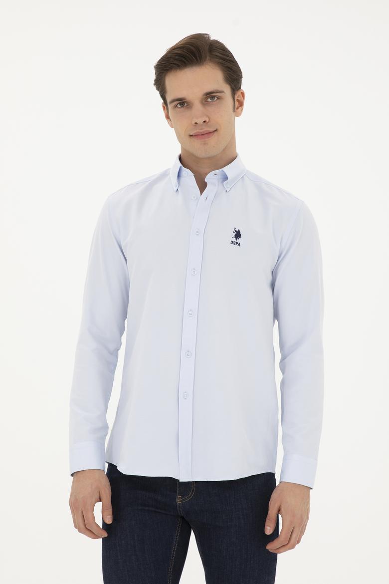 Erkek Açık Mavi Uzun Kollu Basic Gömlek - 50282589027