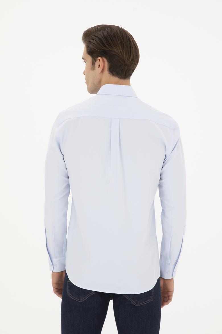 Erkek Açık Mavi Uzun Kollu Basic Gömlek - 50282589027
