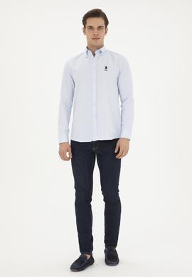 Erkek Açık Mavi Uzun Kollu Basic Gömlek - 50282589027