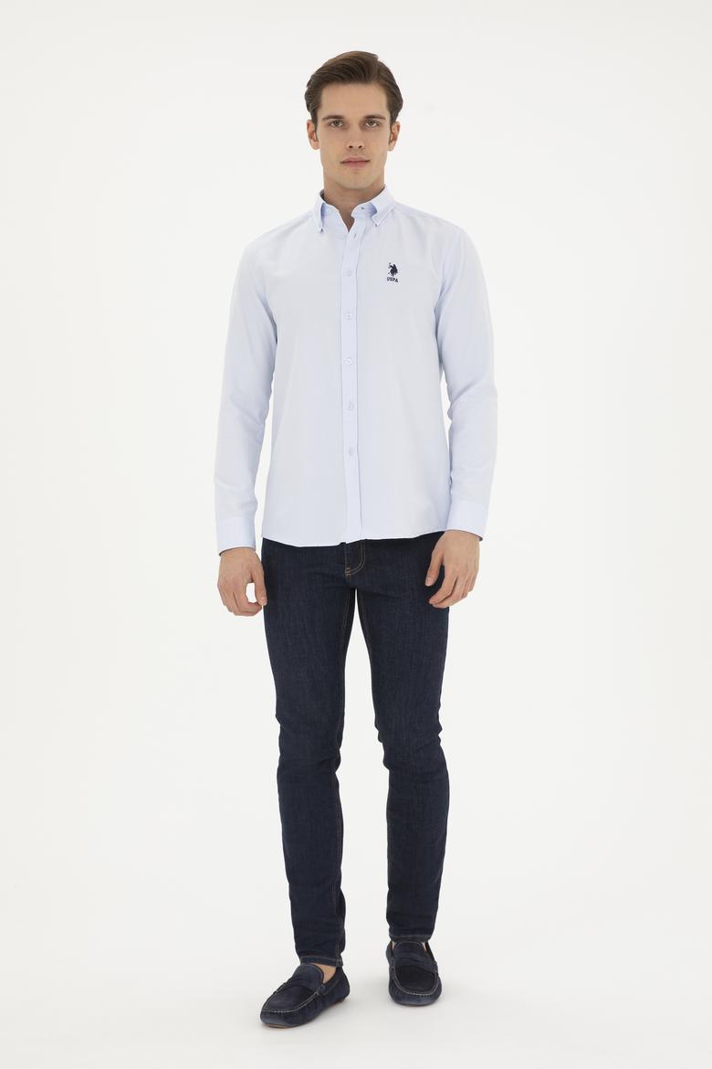 Erkek Açık Mavi Uzun Kollu Basic Gömlek - 50282589027