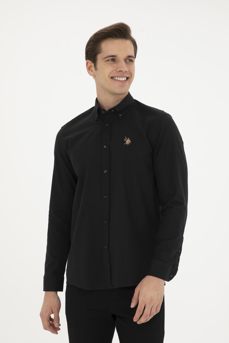 Erkek Siyah Uzun Kollu Basic Gömlek