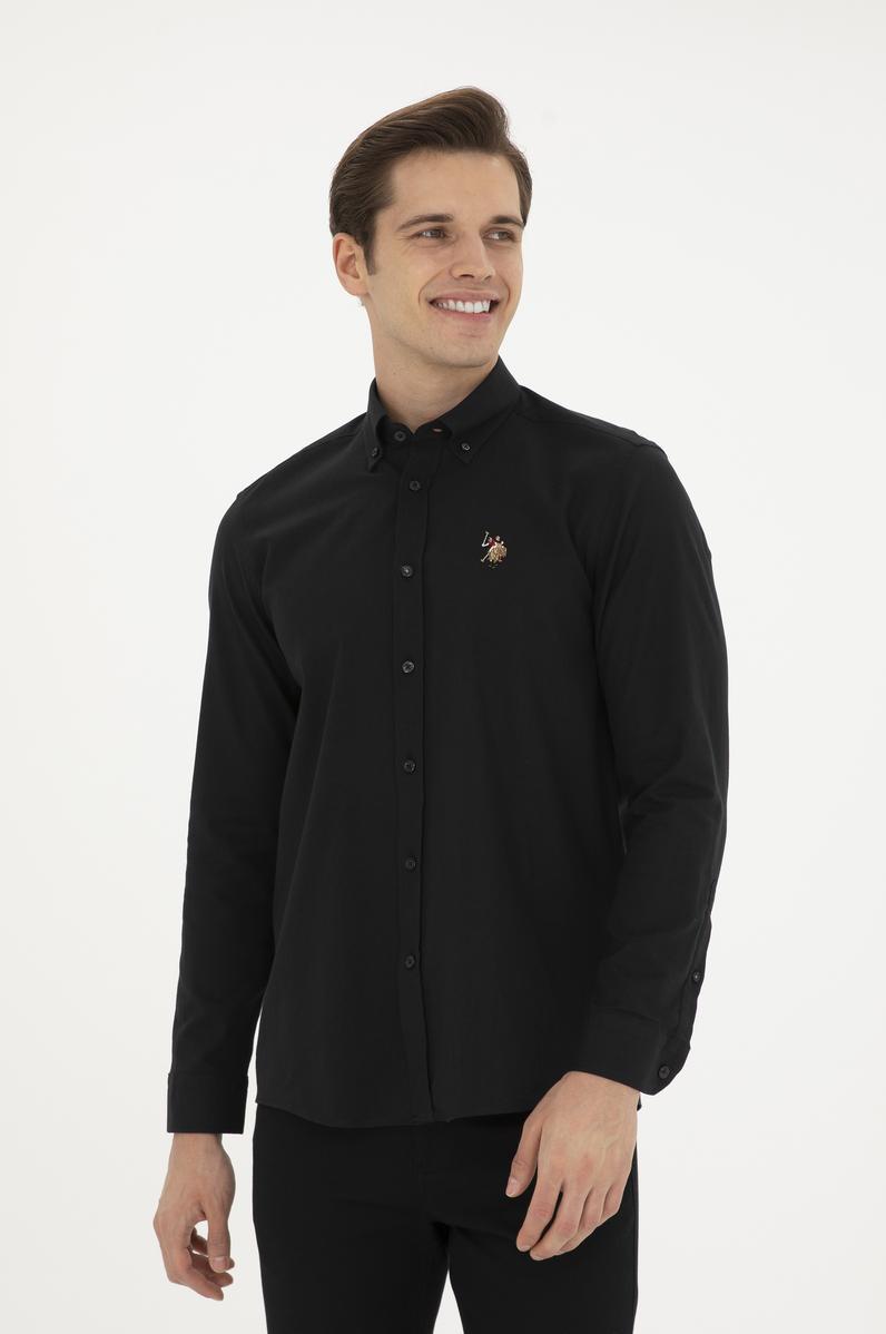 Erkek Siyah Uzun Kollu Basic Gömlek