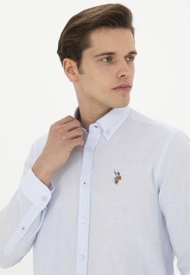 Erkek Açık Mavi Uzun Kollu Basic Gömlek - 50282588076