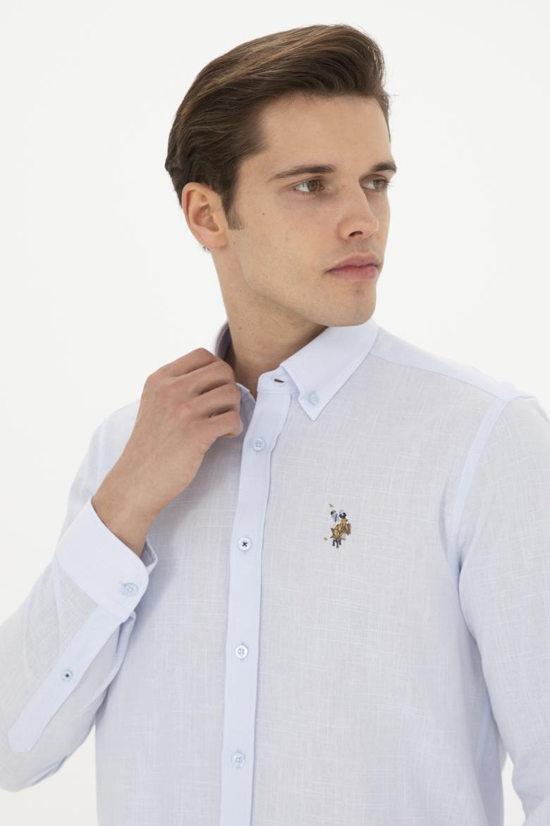 Erkek Açık Mavi Uzun Kollu Basic Gömlek - 50282588076