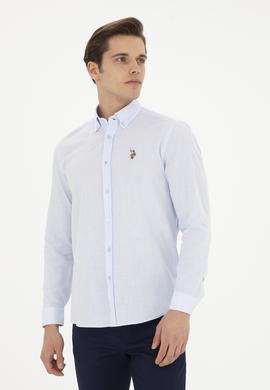 Erkek Açık Mavi Uzun Kollu Basic Gömlek - 50282588076