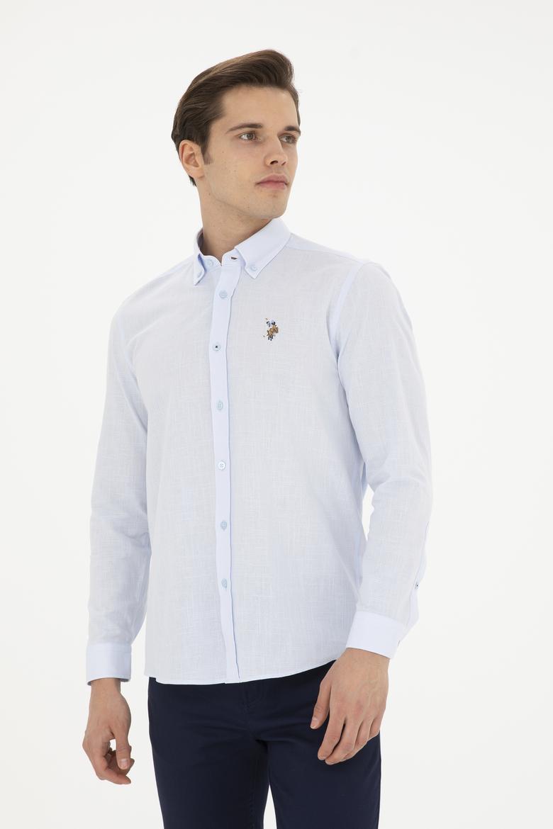 Erkek Açık Mavi Uzun Kollu Basic Gömlek - 50282588076