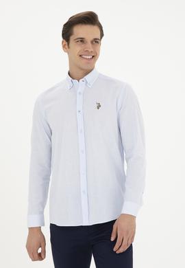 Erkek Açık Mavi Uzun Kollu Basic Gömlek - 50282588076