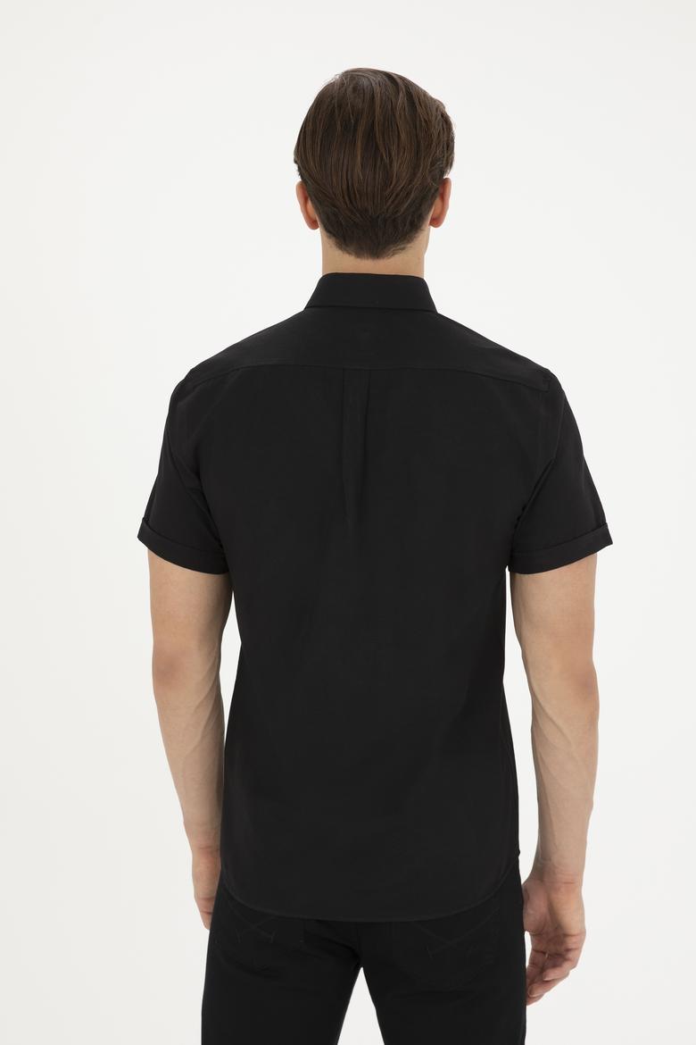 Erkek Siyah Kısa Kollu Gömlek - 50282587025