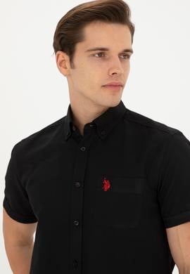 Erkek Siyah Kısa Kollu Gömlek - 50282587025