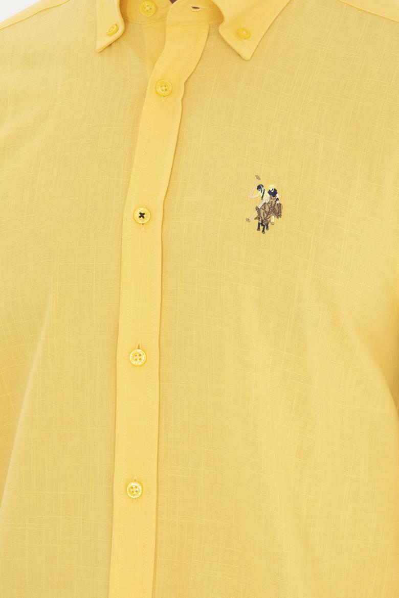 Erkek Sarı Uzun Kollu Basic Gömlek - 50282588007