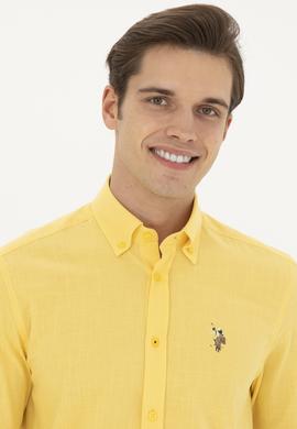 Erkek Sarı Uzun Kollu Basic Gömlek - 50282588007