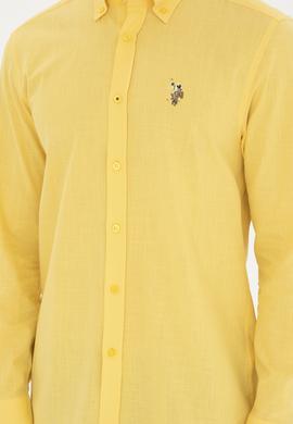Erkek Sarı Uzun Kollu Basic Gömlek - 50282588007